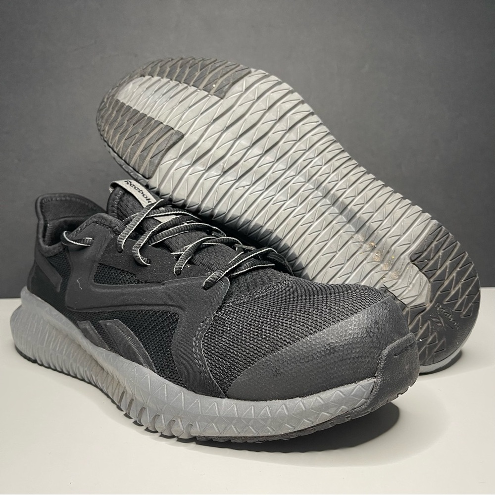 Reebok Flexagon 3.0 Men's Size 8.5W Composite Toe Safety Work Shoes Black/Gray